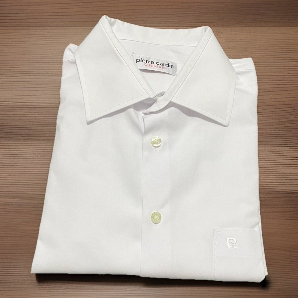 Pierre Cardin Chemises White Dress Formal‎ Shirt Size 42 Wedding Evening Elegant